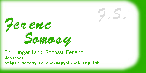 ferenc somosy business card